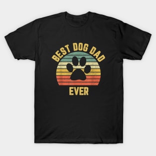 Best Dog Dad Ever Paw Print Vintage T-Shirt